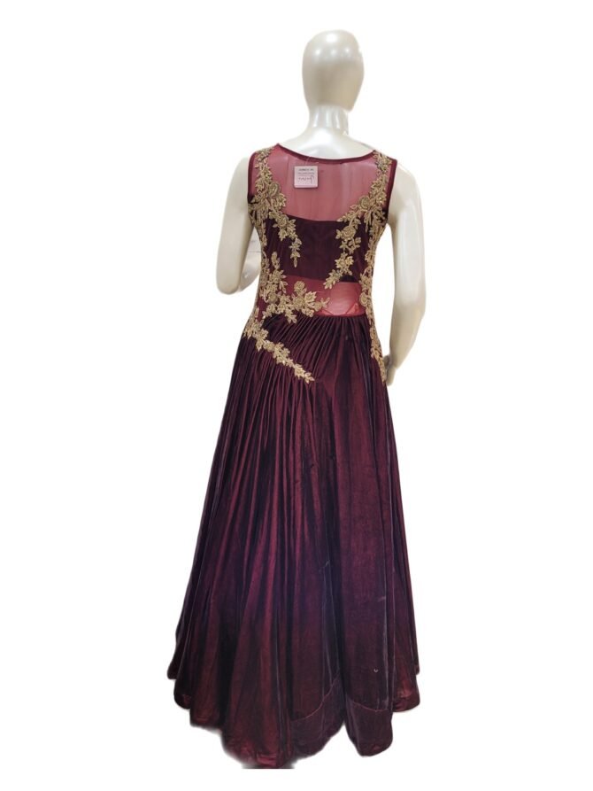 ROYAL MAROON VELVET GOWN