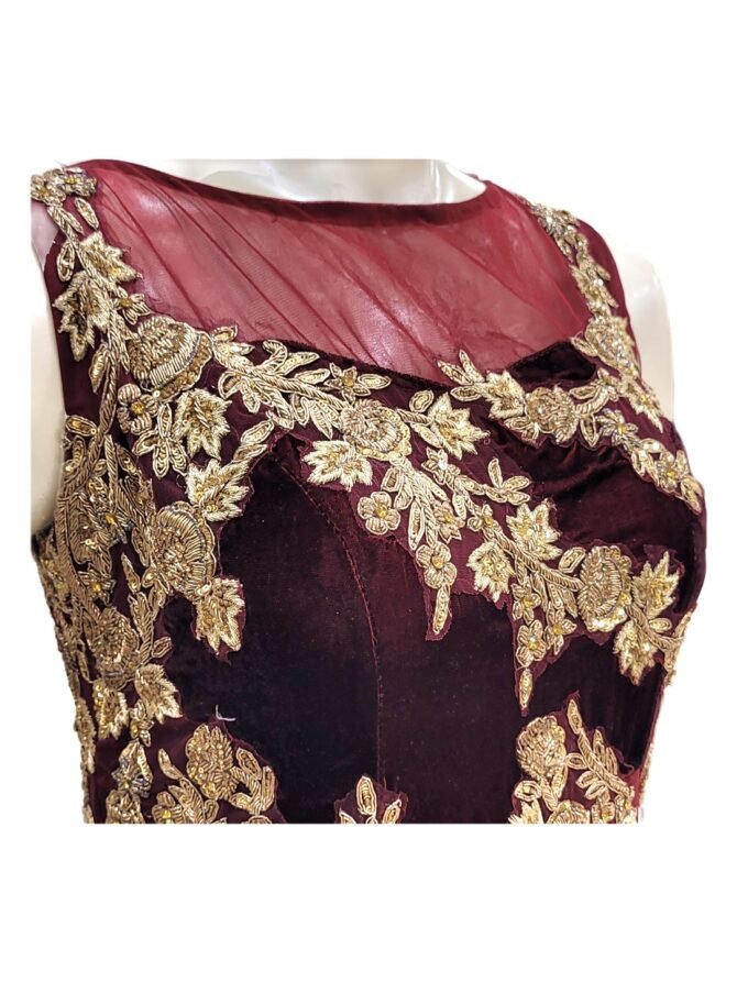 ROYAL MAROON VELVET GOWN