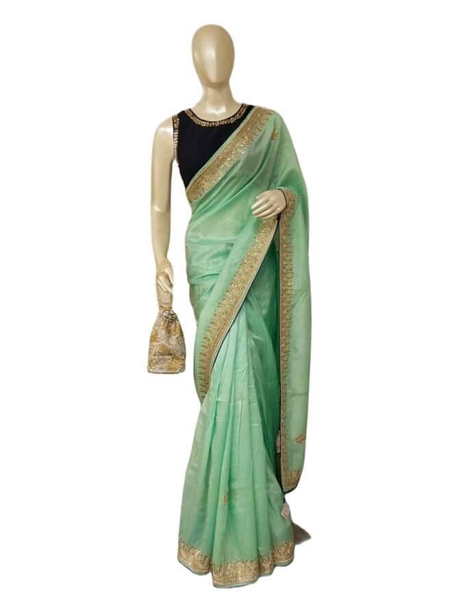 ELEGANT SEA GREEN SARI